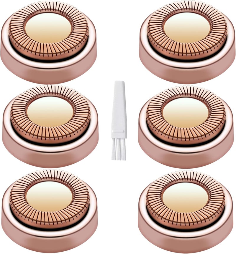 BECHY Facial Hair Remover Replacement Heads Gen 1 for Finishing Touch Flawless Facial Hair Removal,Effective Compatible with Flawless Shaver Tool for Women 18K Gold-Plated Rose Gold, 6 pcs,As Seen On TV. - Image 1
